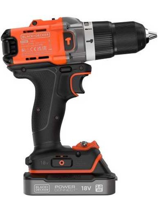 Akumuliatorinis Gręžtuvas - Suktuvas, 18V BCD383D1XC-QW, 1 X 2 AH, Black&Decker