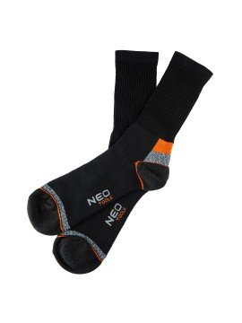 Darbinės kojinės, su briaunuotomis elastinėmis juostomis, ilgos, dydis 39–42 - Darbinės kojinės, briaunotos elastinės juostos, sutvirtinti pirštai ir kulnas atsparūs trinčiai, pralaidžios orui ir drėgmei, briaunuoti šonkauliai geresnei paramai, gaminys at