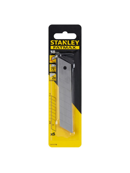 Nulaužiamos geležtės peiliui STANLEY , 18 mm, 5 vnt.  0-11-718