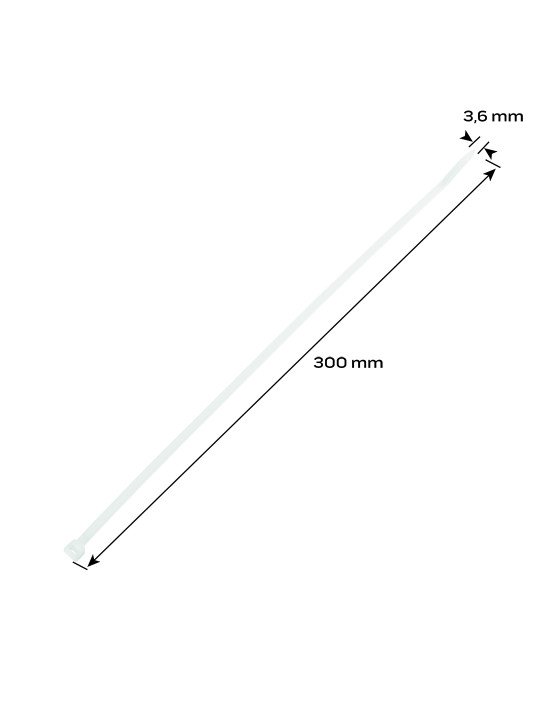 Plastikiniai dirželiai 3.6mm x 300 mm, white, 100pc