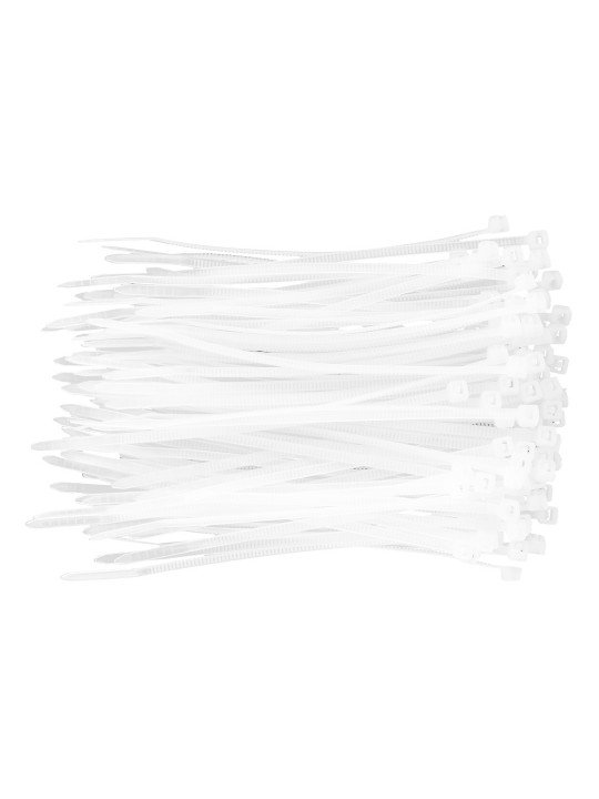 Plastikiniai dirželiai 2.5mm x 100 mm, white, 100pc