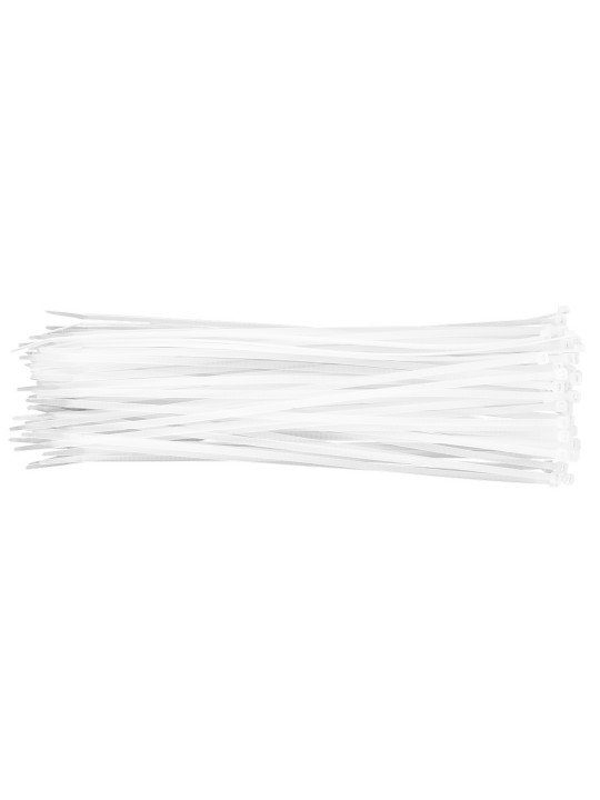 Plastikiniai dirželiai 4.8mm x 370 mm, white, 75pc
