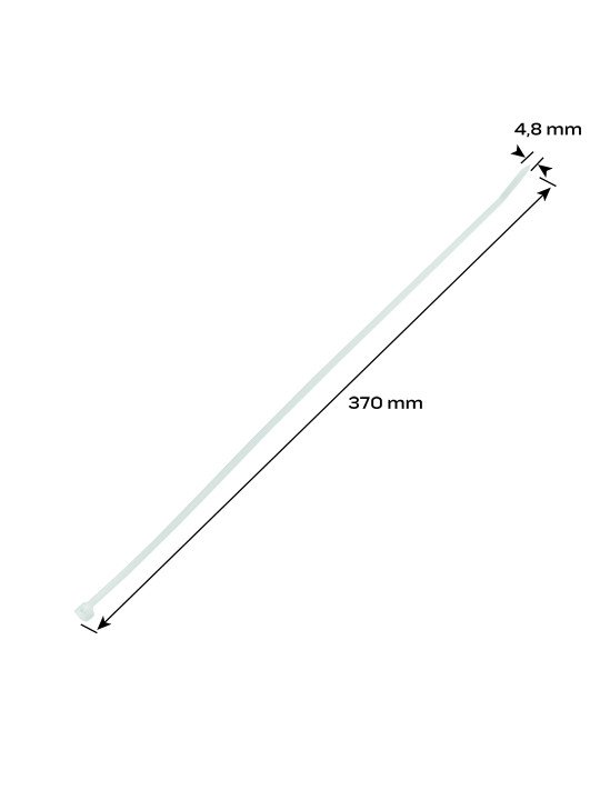 Plastikiniai dirželiai 4.8mm x 370 mm, white, 75pc