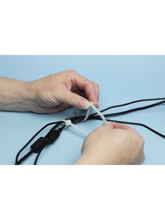 EXTREME plastikiniai užveržimo - tvirtinimo dirželiai 4,8 × 450 mm, balti, 50 vnt.