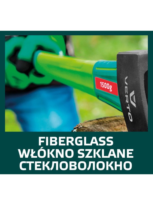Kirvis 2500g, galva 1500g, stiklo pluošto rankena