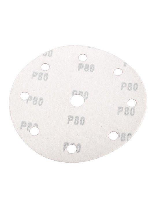 Šlifavimo diskai 150 mm, P80, 5 vnt, su 9 skylėmis 04-721