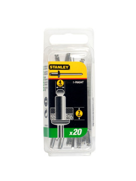 Aliuminės kniedės 4 x 6 mm 20vnt (1-PAA54T) - Aliuminės kniedės 4 x 6 mm 20vnt Stanley 1-PAA54T (1-PAA54T) - Aliuminės kniedės 4 x 6 mm 20vnt Stanley 1-PAA54T (1-PAA54T) - STANLEY aliuminio kniedės, sidabrinės, 4 x 7 mm (20 vnt.