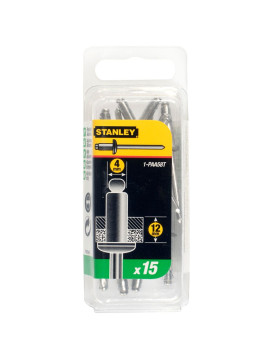 Aliuminės kniedės 4 x 12 mm 15vnt (1-PAA58T) - Aliuminės kniedės 4 x 12 mm 15vnt Stanley 1-PAA58T (1-PAA58T) - Aliuminės kniedės 4 x 12 mm 15vnt Stanley 1-PAA58T (1-PAA58T) - STANLEY 4 mm ilgio aliuminio kniedės (15 vnt.