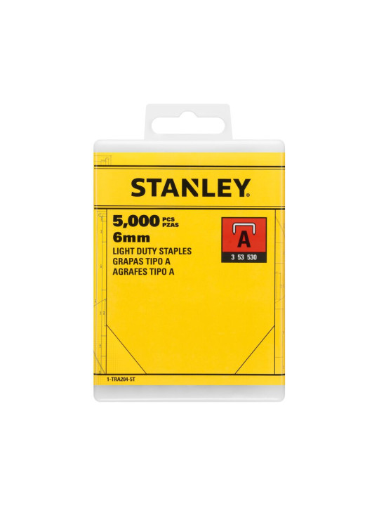 Stanley kabės 6mm 5000vnt. A ir J -tipas Stanley 1-TRA204-5T