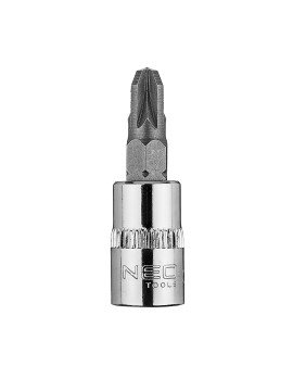 PZ3 atsuktuvo antgalis su 1/4  galvutė, trumpas, 37 mm - The PZ3 screwdriver bit on a 1/4  socket, 10-321 by NEO is a short piece with a length of 37 mm in PZ3 type.PZ3 atsuktuvo antgalis su 1/4  galvutė, trumpas, 37 mm (10-321) - The PZ3 screwdriver bit 