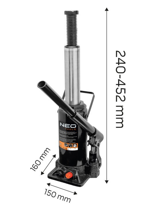 NEO butelinis keltuvas 20t, to 150mm, 10.0kg