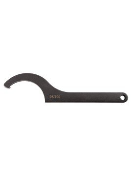 Kablinis raktas, dydis 95-100mm - Hook spanner, size 95 - 100mm, 10-579 by NEO is a 95-100mm size tool for adjusting frame head bearing nuts, adjusting rear suspension, adjusting chain on motorbikes equipped with single-sided swingarm.Kablinis raktas, dyd