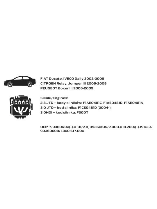 Paskirstymo veleno fiksavimo komplektas - Fiat/Peugeot dyzeliniam varikliui