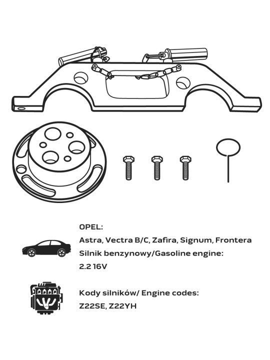 Paskirstymo veleno fiksavimo komplektas - Opel gasoline and dyzeliniam varikliui