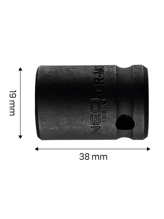 Smūginė galvutė 1/2'', 19 mm, Cr-Mo