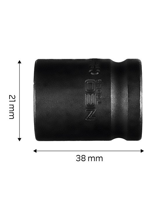 Smūginė galvutė 1/2'', 21 mm, Cr-Mo