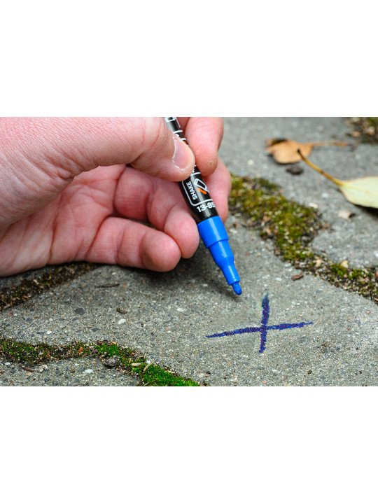 Statybinis žymeklis (markeris), 4 spalvos, permanentinis, atsparus vandeniui, lakas, aliuminis, 4 vnt
