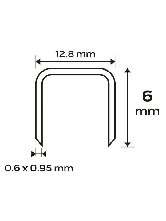 Cinkuotos kabės pneumatiniam segtuvui (14-572), GA21, tipas 80 (380), ilgis 6 mm, 4000 s