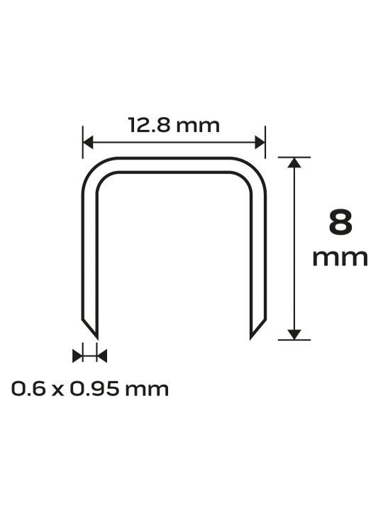 Cinkuotos kabės pneumatiniam segtuvui (14-572), GA21, tipas 80 (380), 8 mm ilgio, 4000 s