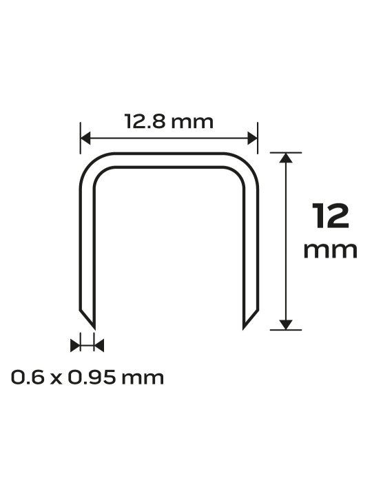 Cinkuotos kabės pneumatiniam segtuvui (14-572), GA21, 80 (380) tipas, 12 mm ilgio, 4000