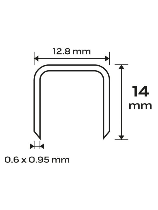 Cinkuotos kabės pneumatiniam segtuvui (14-572), GA21, 80 (380) tipas, 14 mm ilgio, 4000