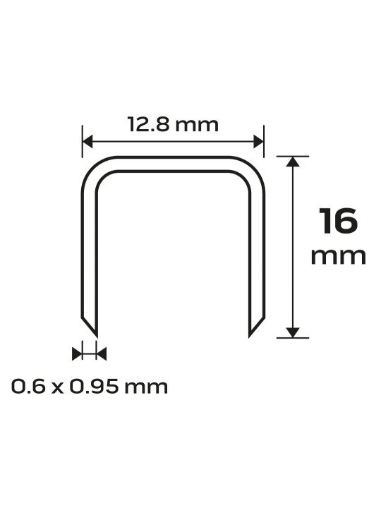 Cinkuotos kabės pneumatiniam segtuvui (14-572), GA21, 80 (380) tipas, 16 mm ilgio, 4000