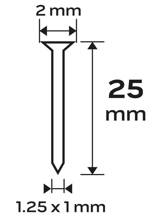 Cinkuotos vinys pneumatiniam segtuvui (14-570), GA18, 300 (F) tipas, 25 mm ilgio, 4000