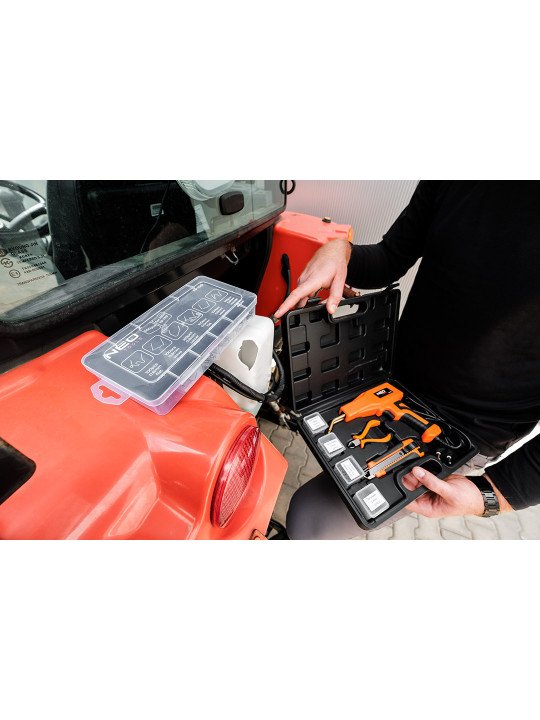 Plastikinis lituoklis 50W komplektas + 200 kabių