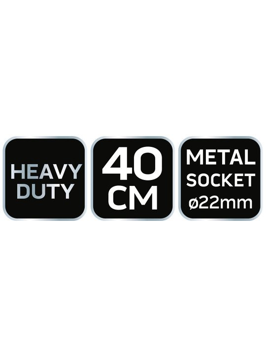 40 cm gatvės šepetys su metaline rankena