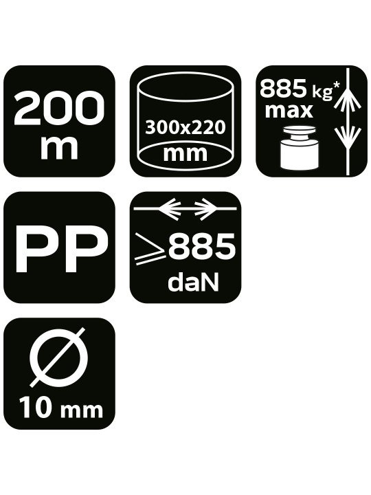 Pintas polipropileninis valas fi 10 200m