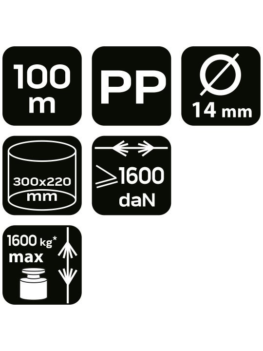 Pintas polipropileninis valas fi 14 100m