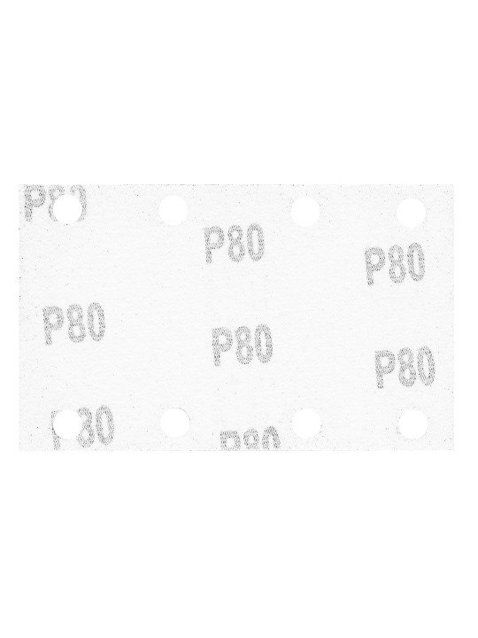 „Velcro“ šlifavimo popierius, stačiakampis 80 x 130 mm, P800, 5 vnt, su 8 skylėmis 04-623