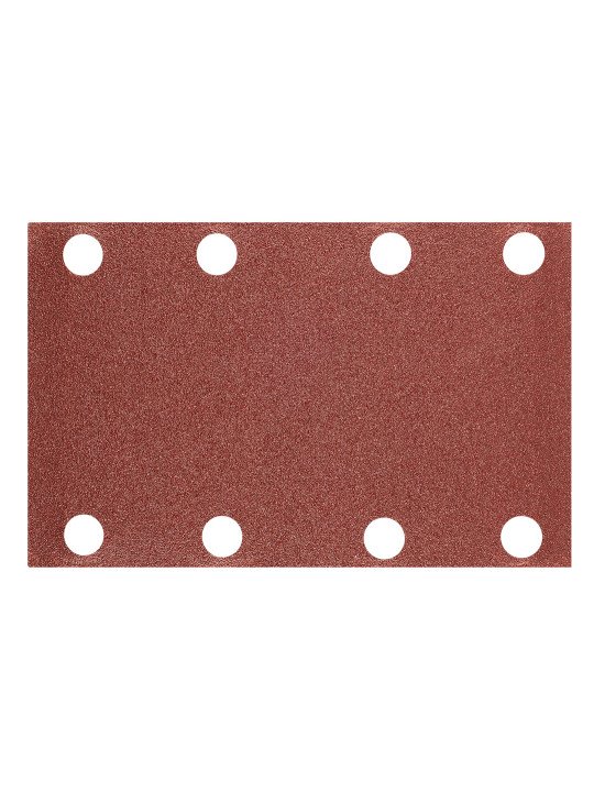 „Velcro“ šlifavimo popierius, stačiakampis 80 x 130 mm, P120, 5 vnt, su 8 skylėmis 04-623