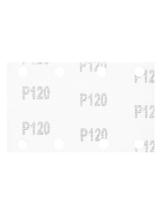 „Velcro“ šlifavimo popierius, stačiakampis 80 x 130 mm, P120, 5 vnt, su 8 skylėmis 04-623