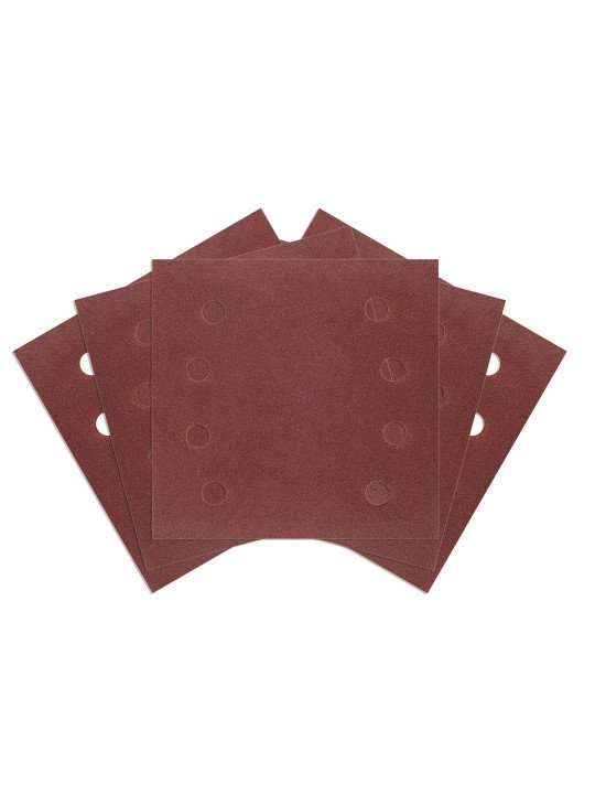 Šlifavimo popierius, „Velcro“ 113 x 113 mm, p240, 5 vnt. su 8 skylėmis