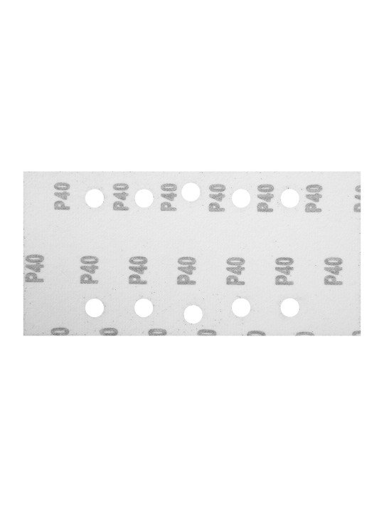 Šlifavimo popierius su „Velcro“ tvirtinimu 115 x 230 mm, K40, 5 vnt, su skylutėmis
