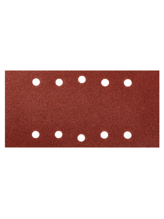 Šlifavimo popierius su „Velcro“ tvirtinimu 115 x 230 mm, K80, 5 vnt, su skylutėmis