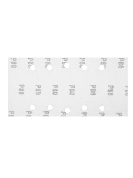 Šlifavimo popierius su „Velcro“ tvirtinimu 115 x 230 mm, K80, 5 vnt, su skylutėmis