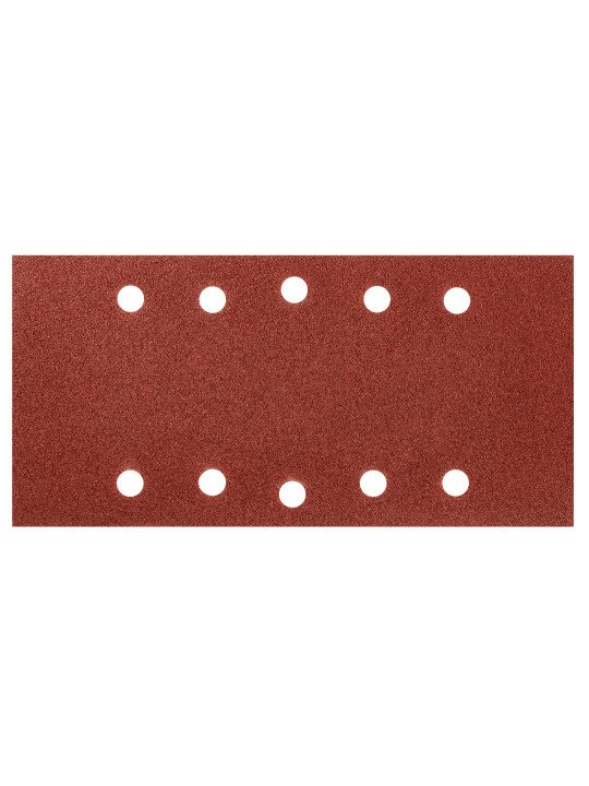 Šlifavimo popierius su „Velcro“ tvirtinimu 115 x 230 mm, K100, 5 vnt, su skylutėmis