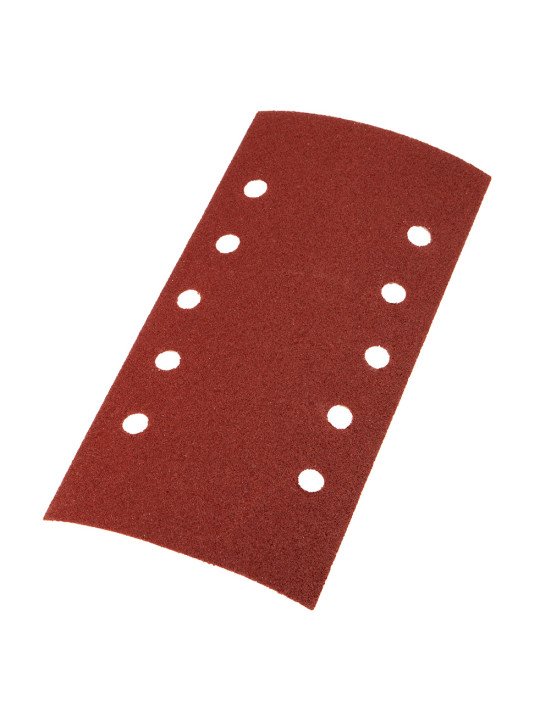 Šlifavimo popierius su „Velcro“ tvirtinimu 115 x 230 mm, K100, 5 vnt, su skylutėmis