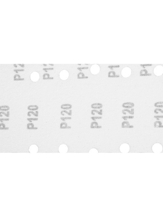 Šlifavimo popierius su „Velcro“ tvirtinimu 115 x 230 mm, K120, 5 vnt, su skylutėmis