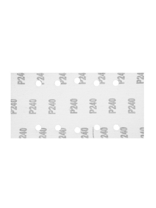 Šlifavimo popierius su „Velcro“ tvirtinimu 115 x 230 mm, K240, 5 vnt, su skylutėmis