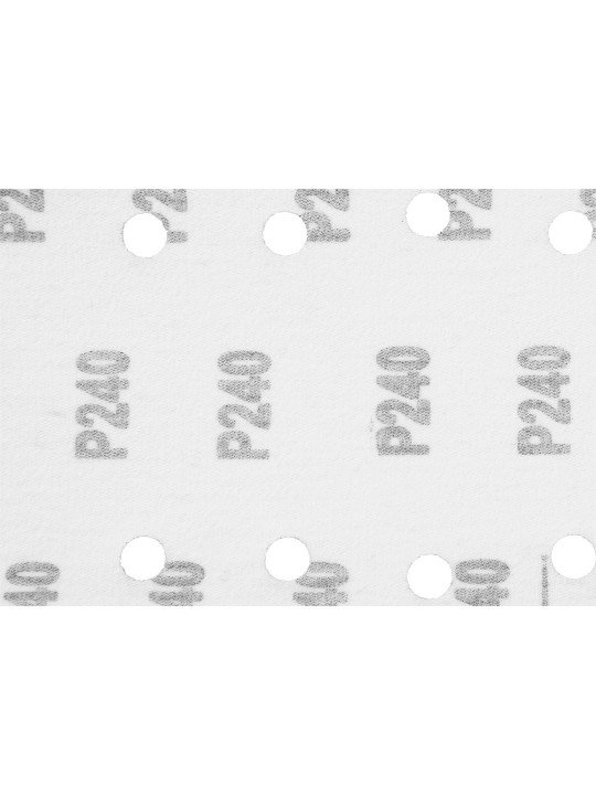 Šlifavimo popierius su „Velcro“ tvirtinimu 115 x 230 mm, K240, 5 vnt, su skylutėmis