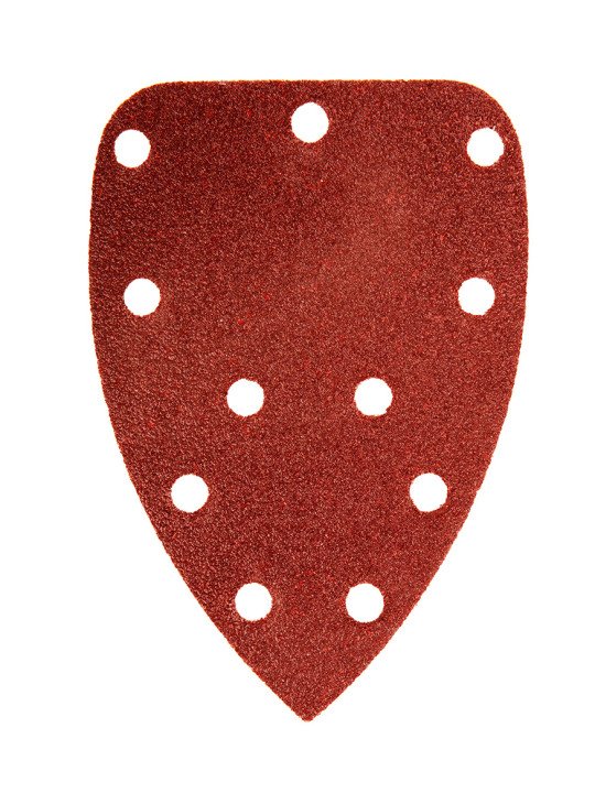 Šlifavimo popierius su „Velcro“ tvirtinimu delta 140 x 140 x 80 mm, K60, 5 vnt, su skylutėmis