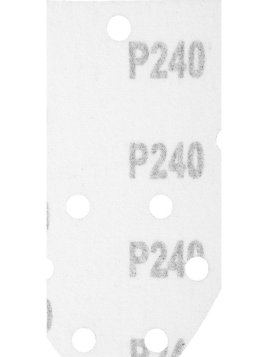 Šlifavimo popierius su „Velcro“ tvirtinimu delta 140 x 140 x 80 mm, K240, 5 vnt, su skylutėmis