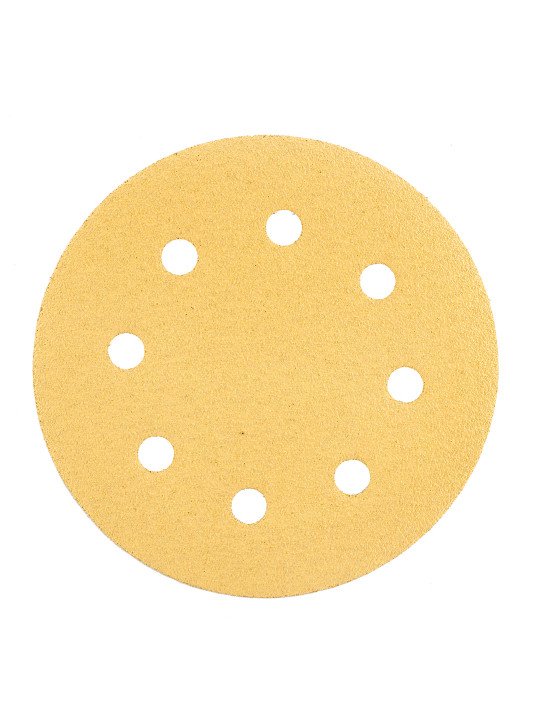 Šlifavimo popierius su lipduku 180 mm, K80, 5 vnt, su 8 skylutėmis šlifuokliui 59G263