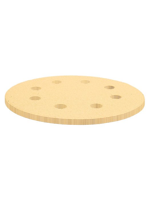 Šlifavimo popierius su lipduku 180 mm, K120, 5 vnt, su 8 skylutėmis šlifuokliui 59G263