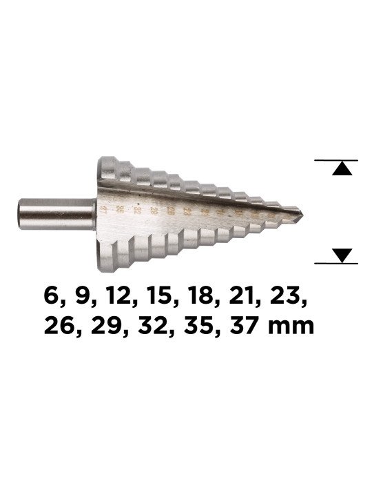Pakopinis grąžtas 6-37 mm