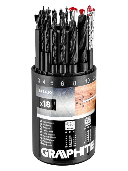 Metalo, medienos, medienos, plytų, plytų: 3, 4, 5, 6, 8, 10 mm, 18 vnt.