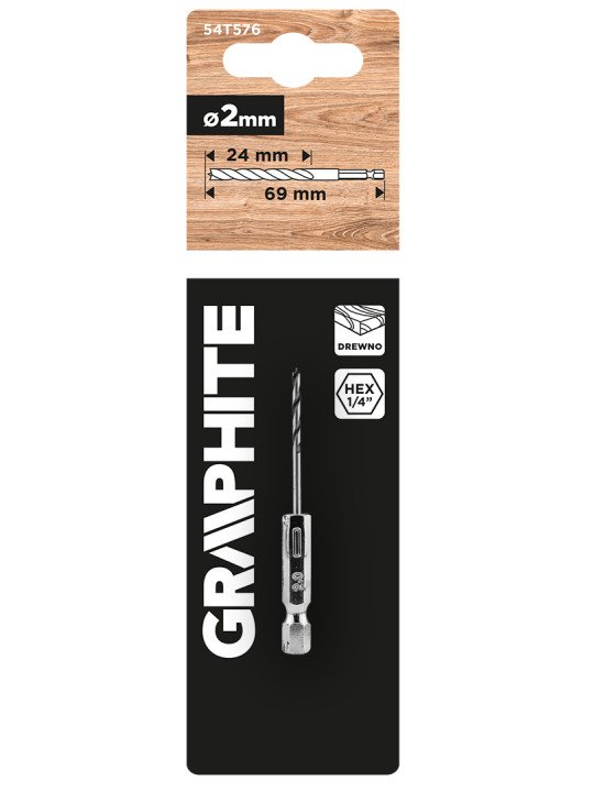 Medienos grąžtai, Hex tvirtinimo nuo 2 iki 10 mm